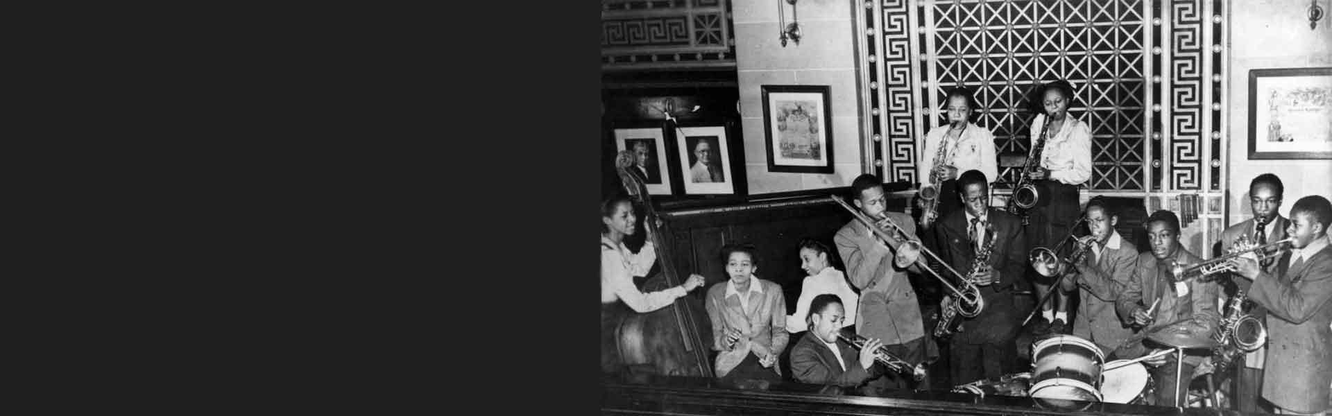 Duke Hampton Family Orchestra playing instruments