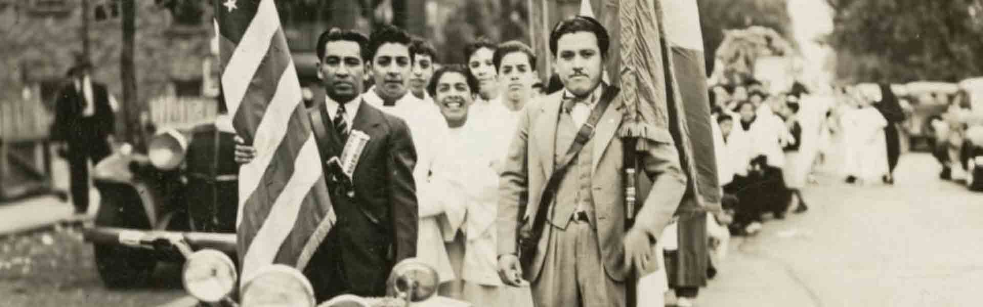 Parade for the Inaugural mass out Our Lady of Guadalupe in 1942