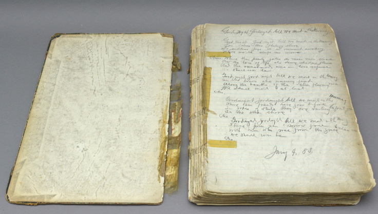 Old ledger with broken binding. 